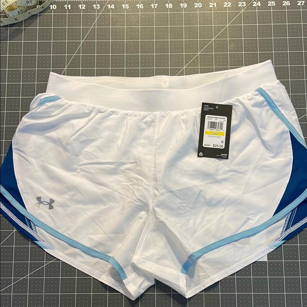 Under Armour Women's White and Blue Shorts